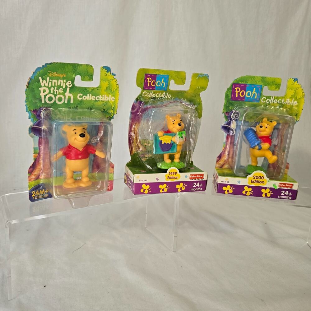 3 Disney Winnie the Pooh Collectible Figurines by Fisher Price Vintage New